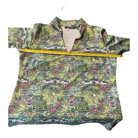 Katherine Way 2X UPF 50+ Botanical Print Sun Golf  Shirt Made USA NWT Stretchy - Picture 4 of 15